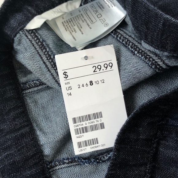 Zara Jean Zipper Striped Skirt Size 8 - Picture 4 of 4